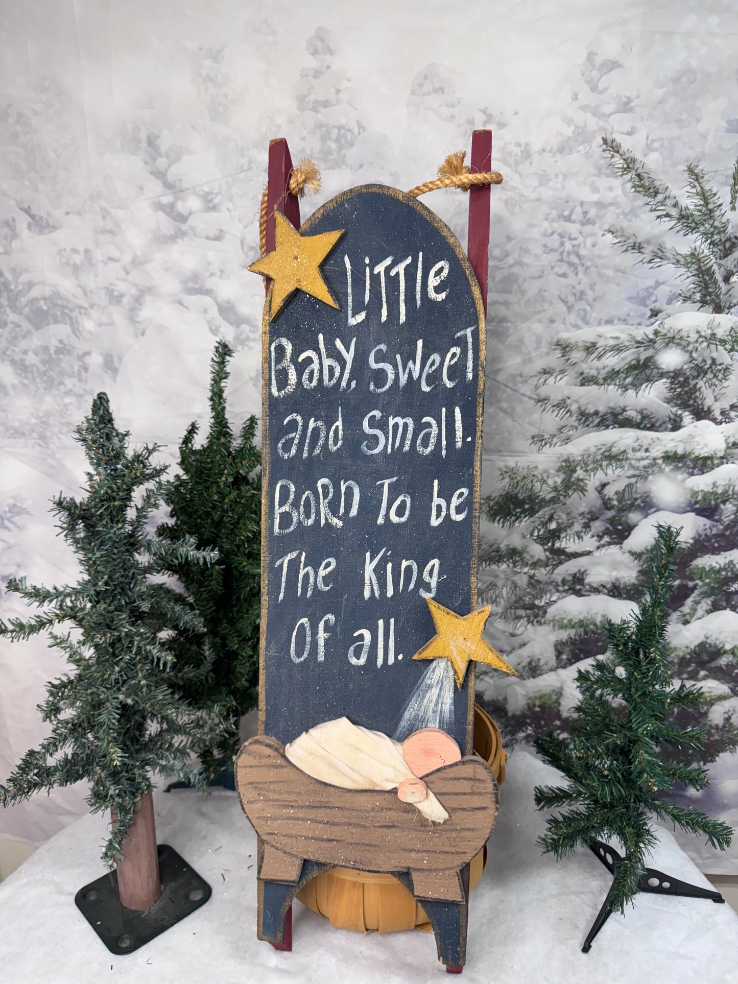 Wood Sled with Wording