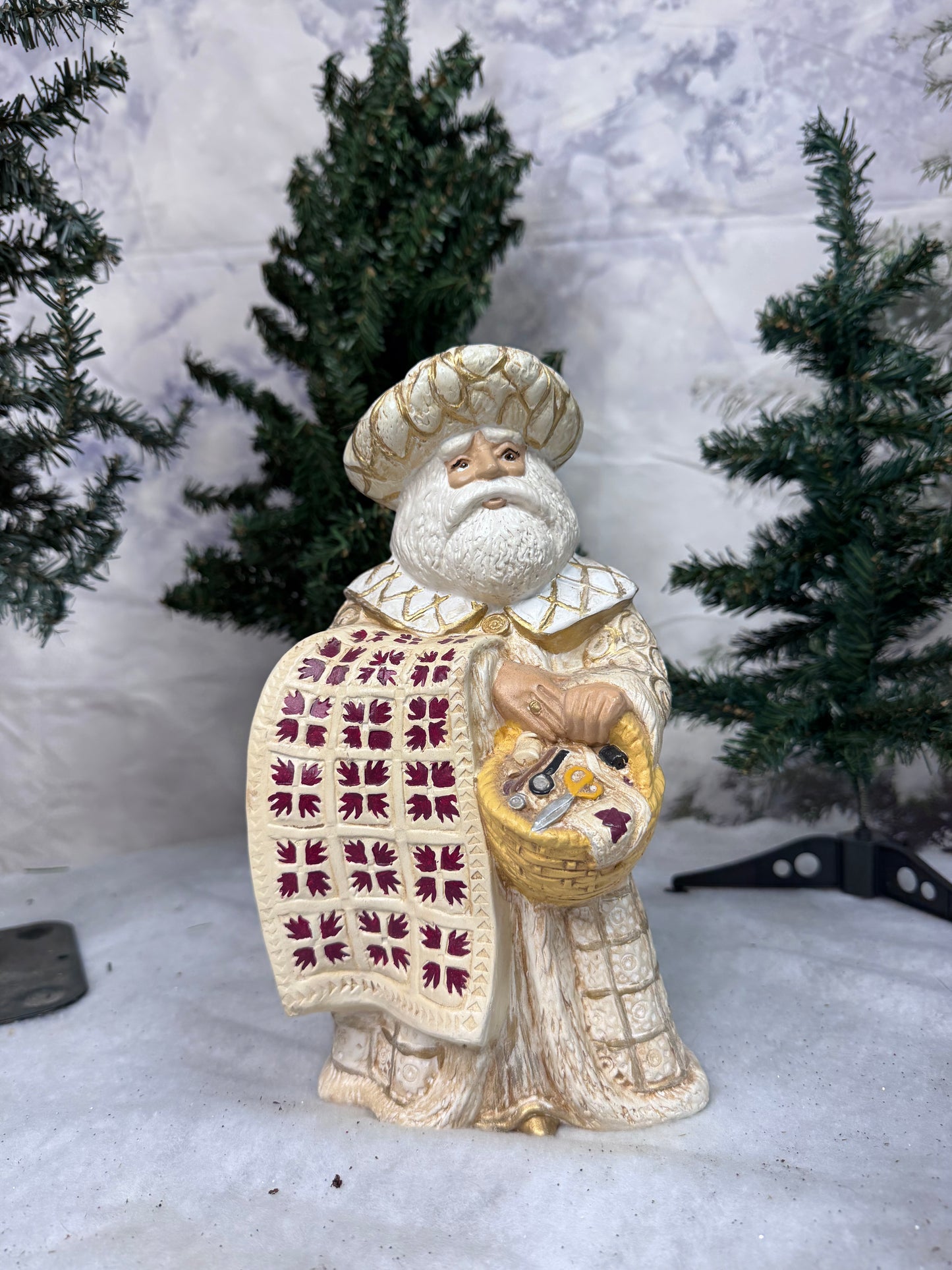 Ceramic Gold Santa