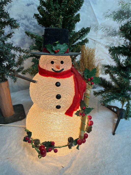Vintage Crystal look lighted Snowman