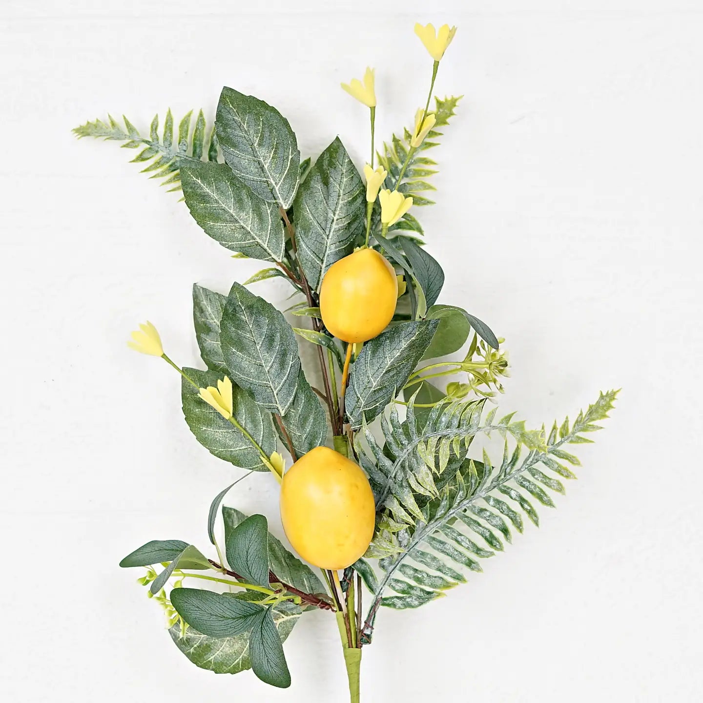 25in Spray-Lemon W.Daisy and Flocked Salal Leaves