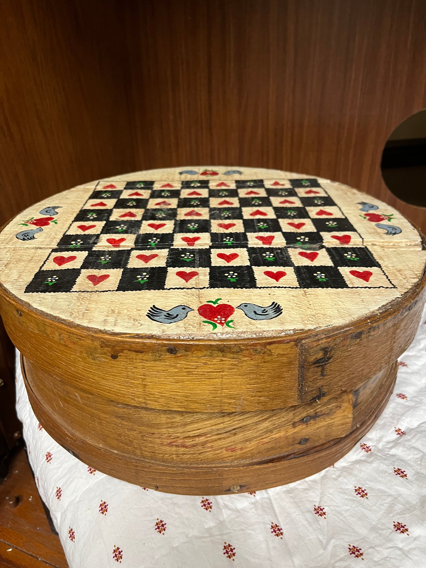 Vintage Shaker Box with game board top