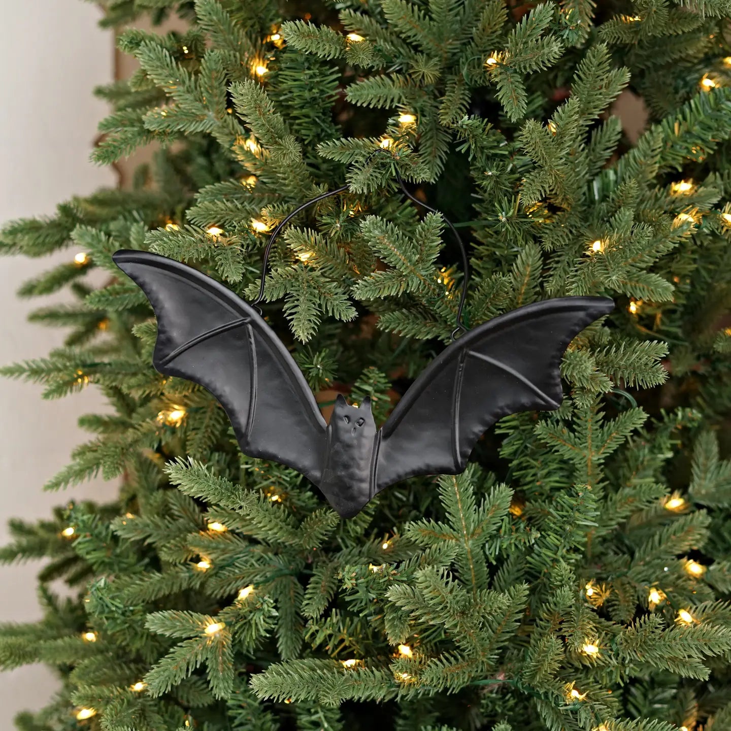 Metal Black Flying Bat Ornament-12W X 9H