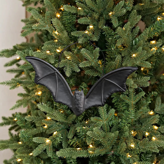 Metal Black Flying Bat Ornament-12W X 9H