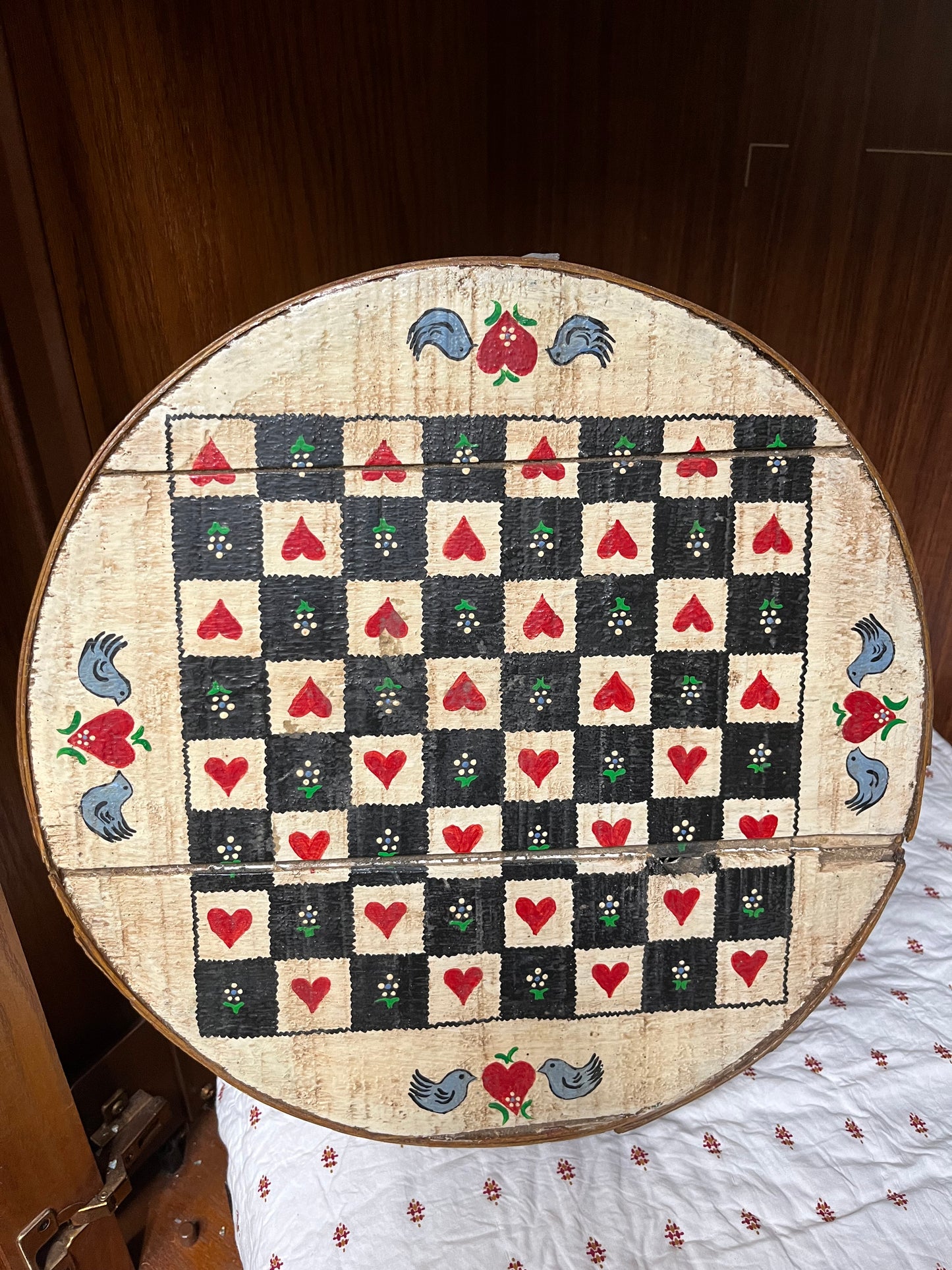 Vintage Shaker Box with game board top