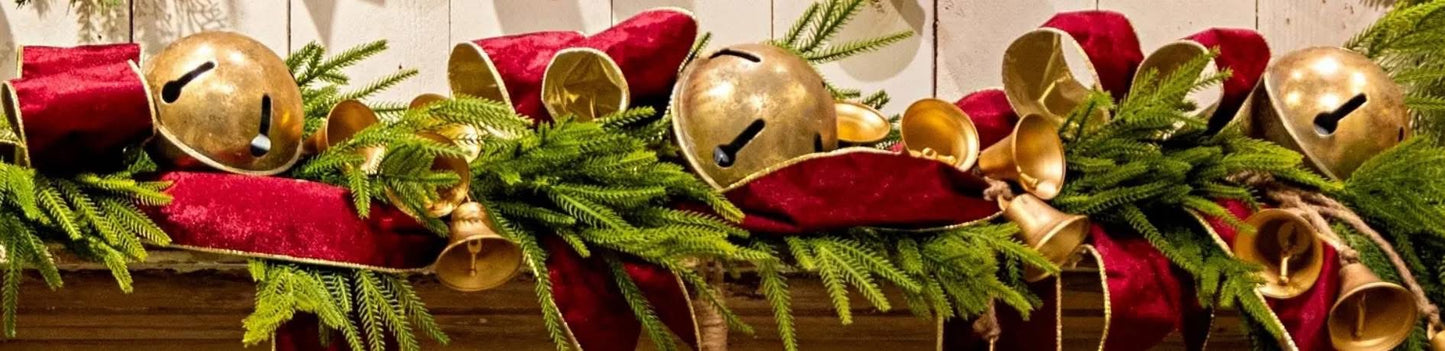 13inL Distressed Bell Stringx3-Gold