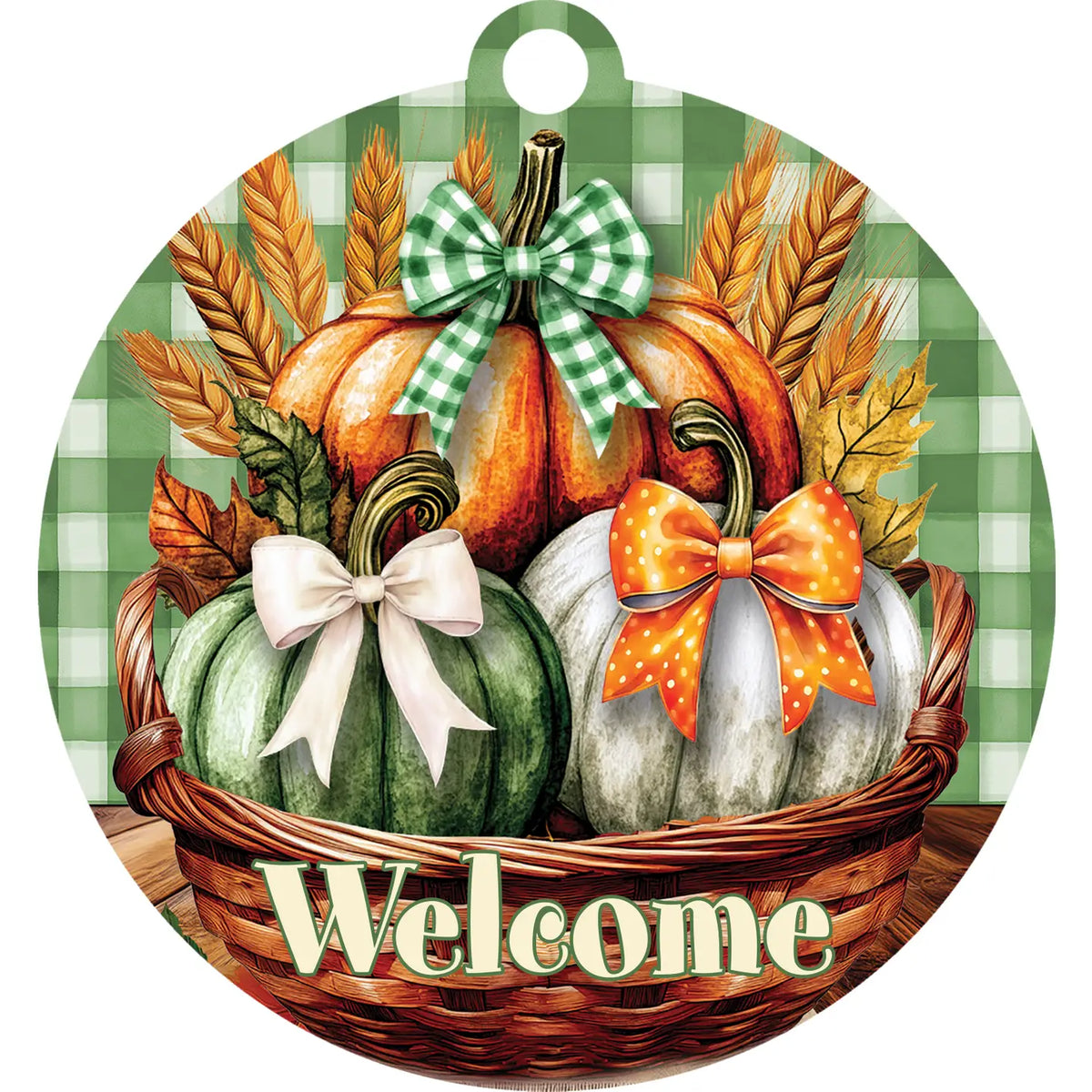 Lg Pumpkin Bows Basket