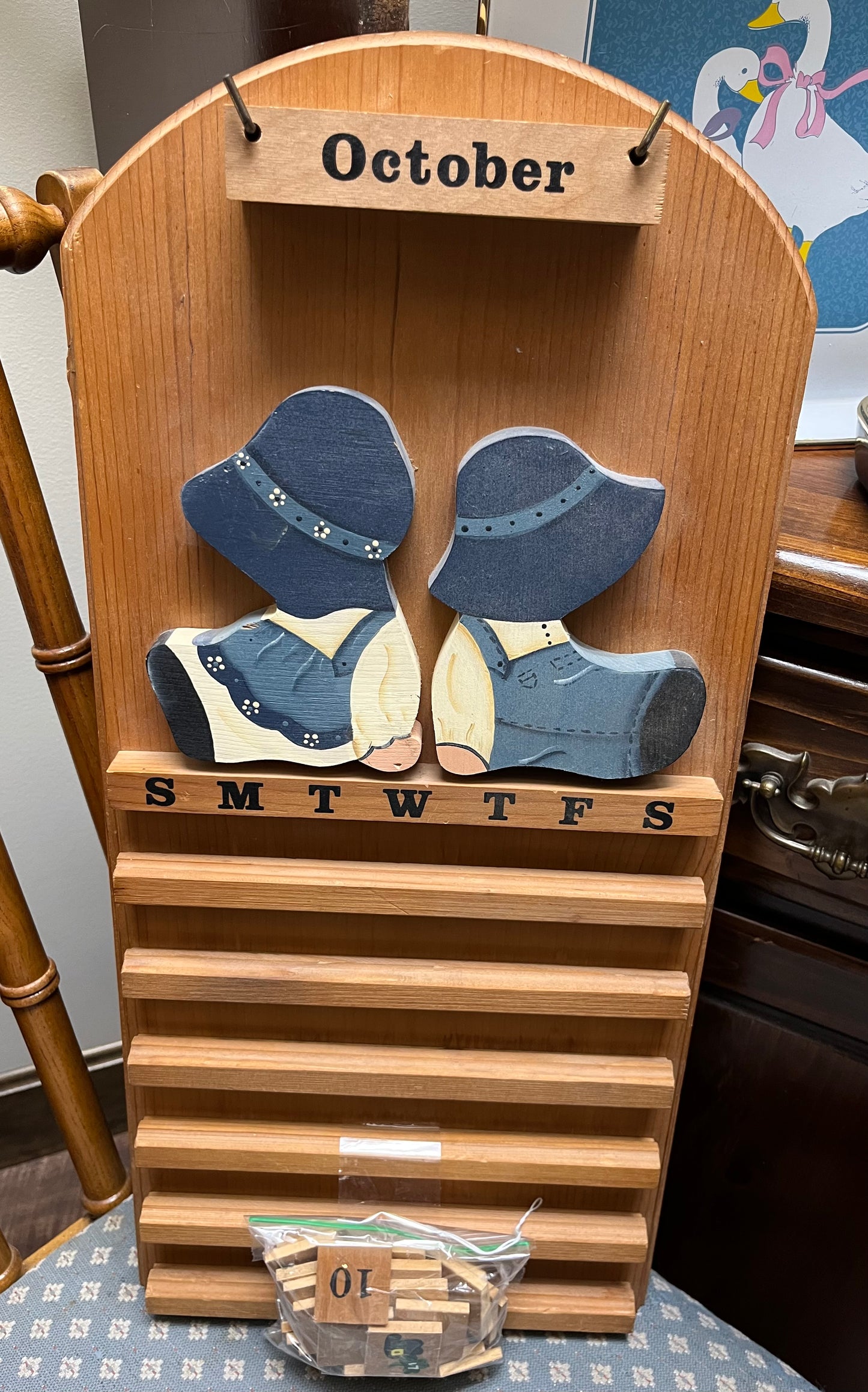 Vintage Folkart Perpetual Calendar