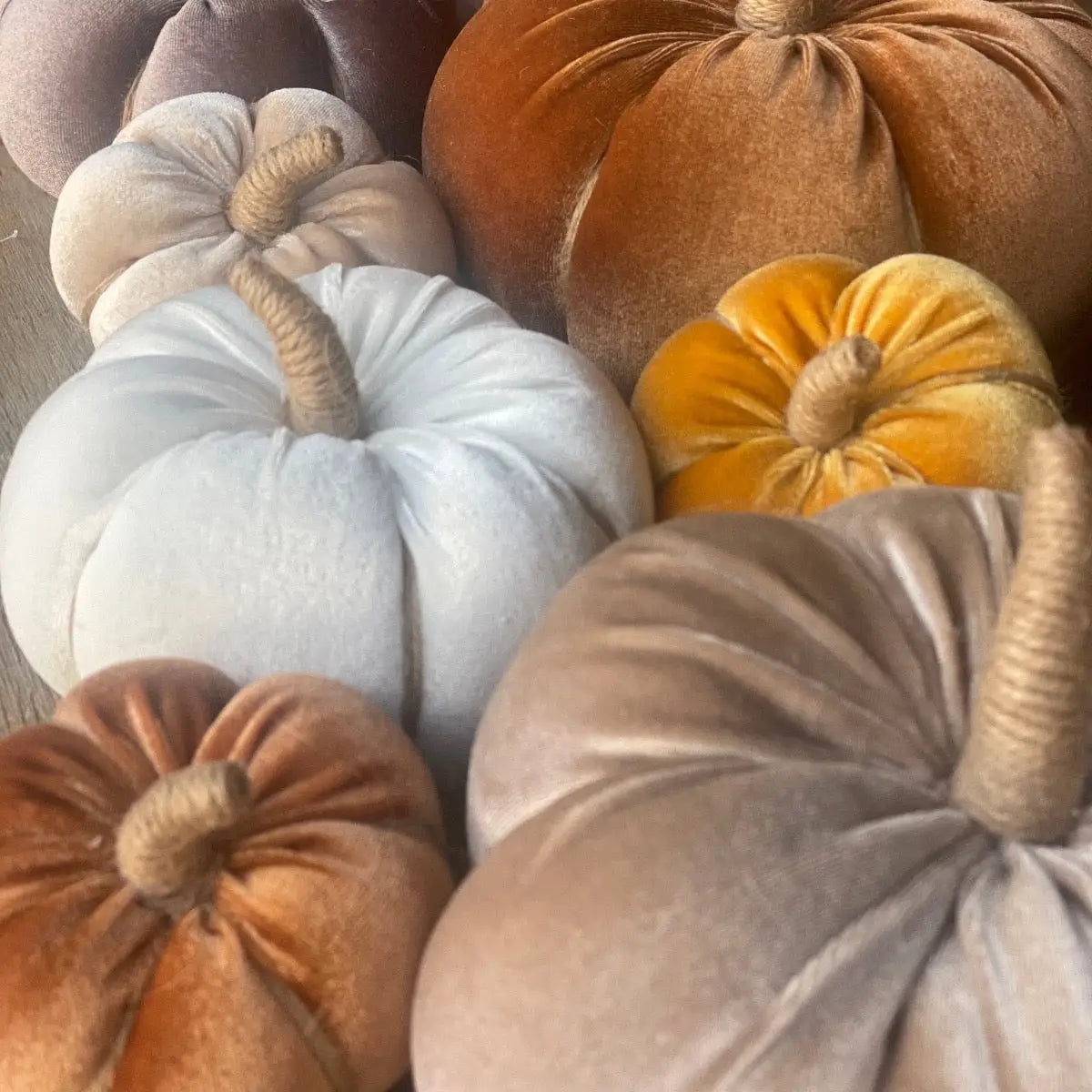 Small Orange Velvet Fall Pumpkin