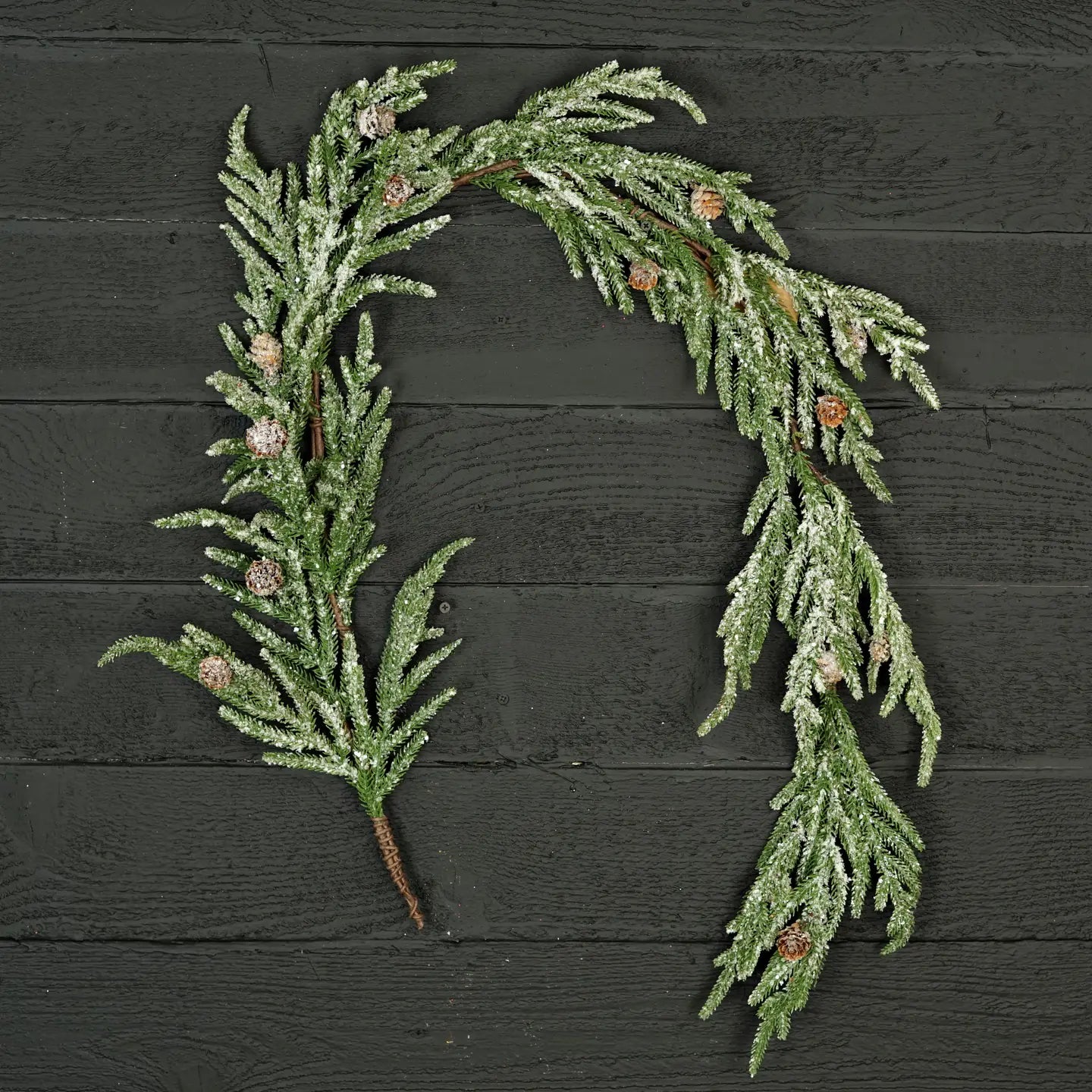 5ft Garland-Snowy Soft Touch Norfolk Pine with Pinecones