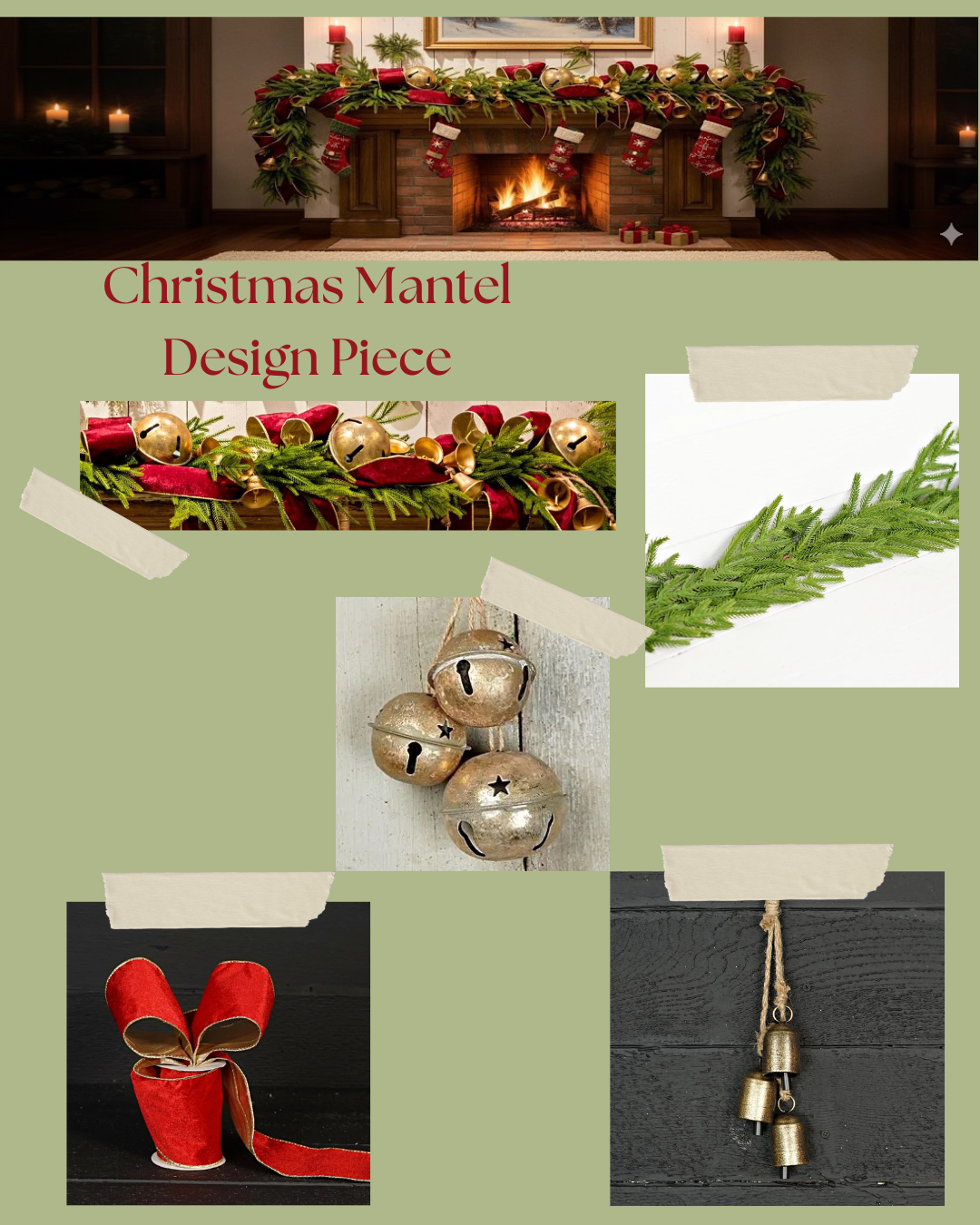 13inL Distressed Bell Stringx3-Gold