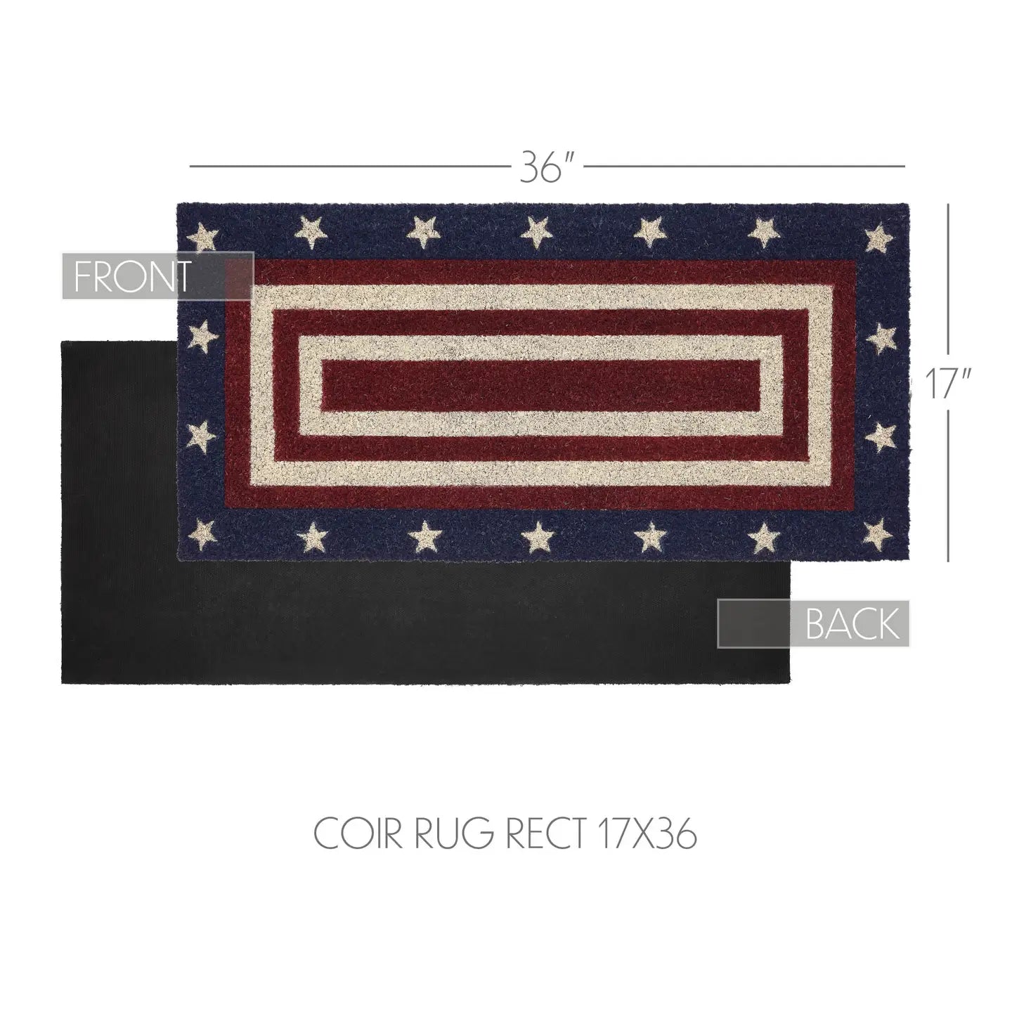 My Country Coir Entry Rug 17x36 Stars & Stripes