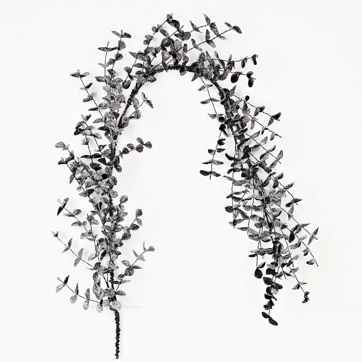 4ft Garland-Sparkle Glitter Black Eucalyptus-