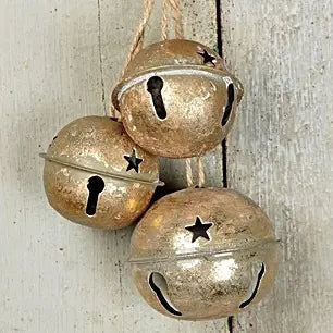 13inL Distressed Bell Stringx3-Gold
