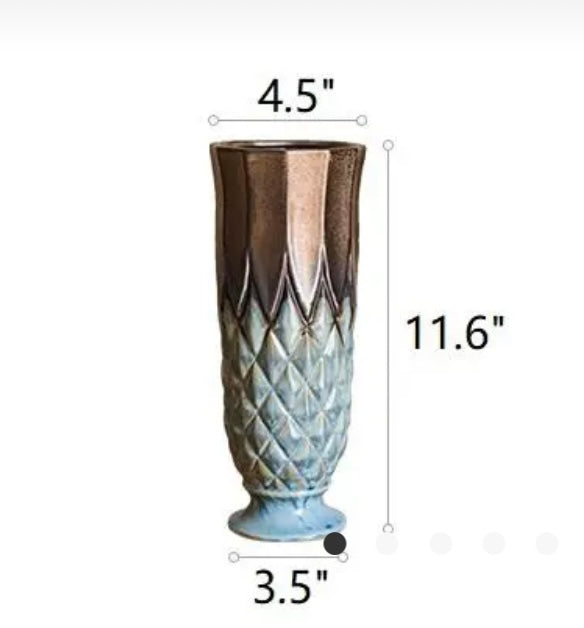 Blue Gold glazed ceramic vase
