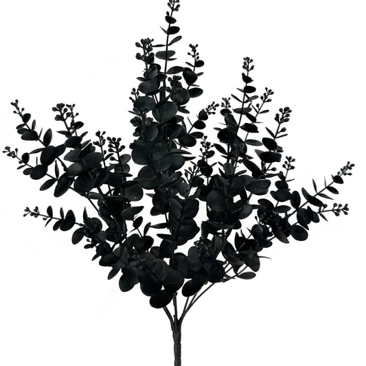 Black faux eucalyptus bushels