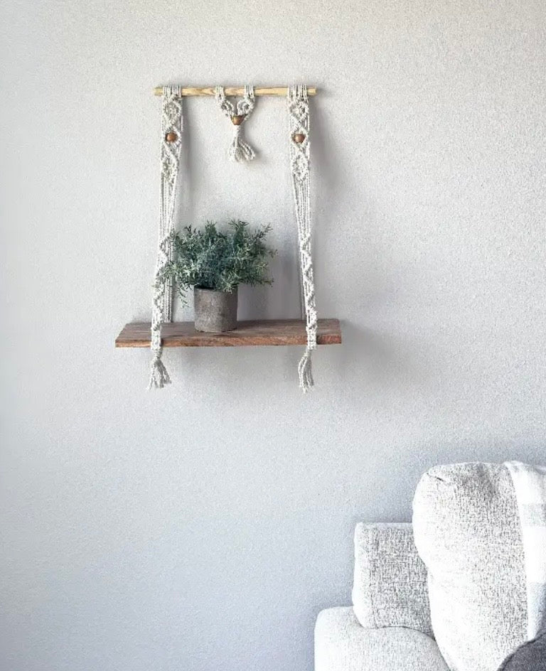 16" Macramé Wall Shelf