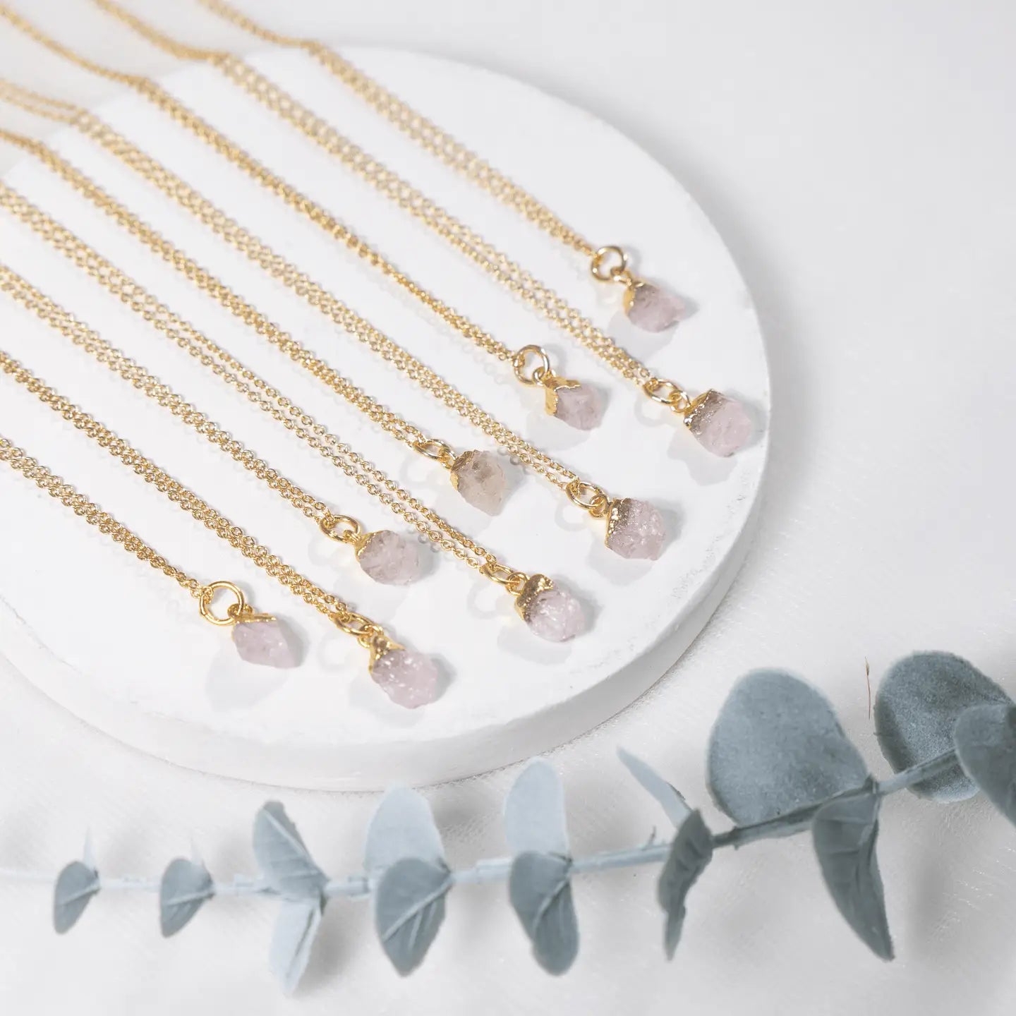 Raw Rose Quartz Necklace | Crystal Jewelry | Chakra Gift