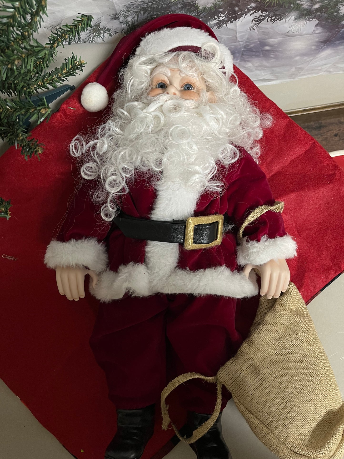 Santa's Special Delivery Danbury Mint Collectible Porcelain Christmas Santa Doll