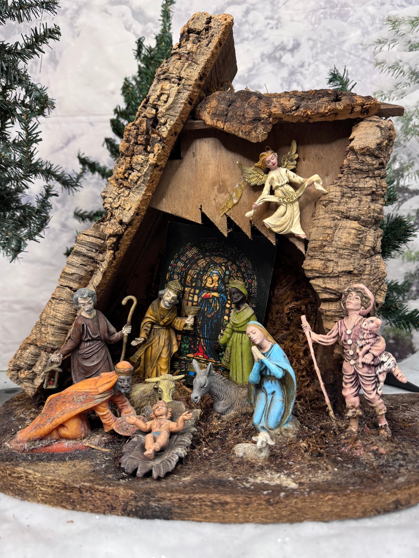 Wood Nativity Scene