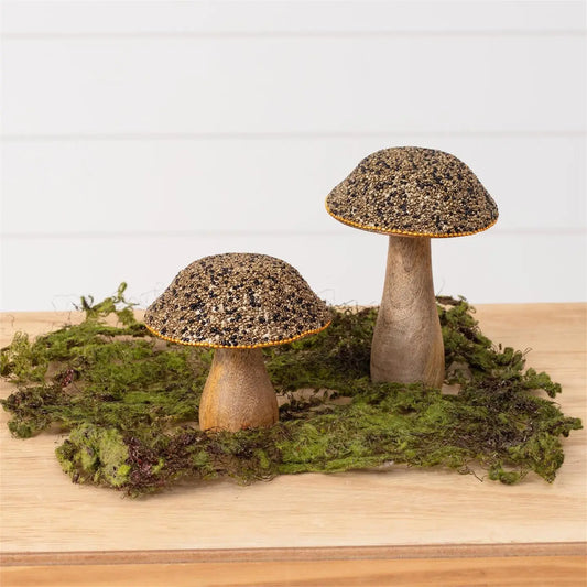 Mango Wood Beaded Mushroom Set