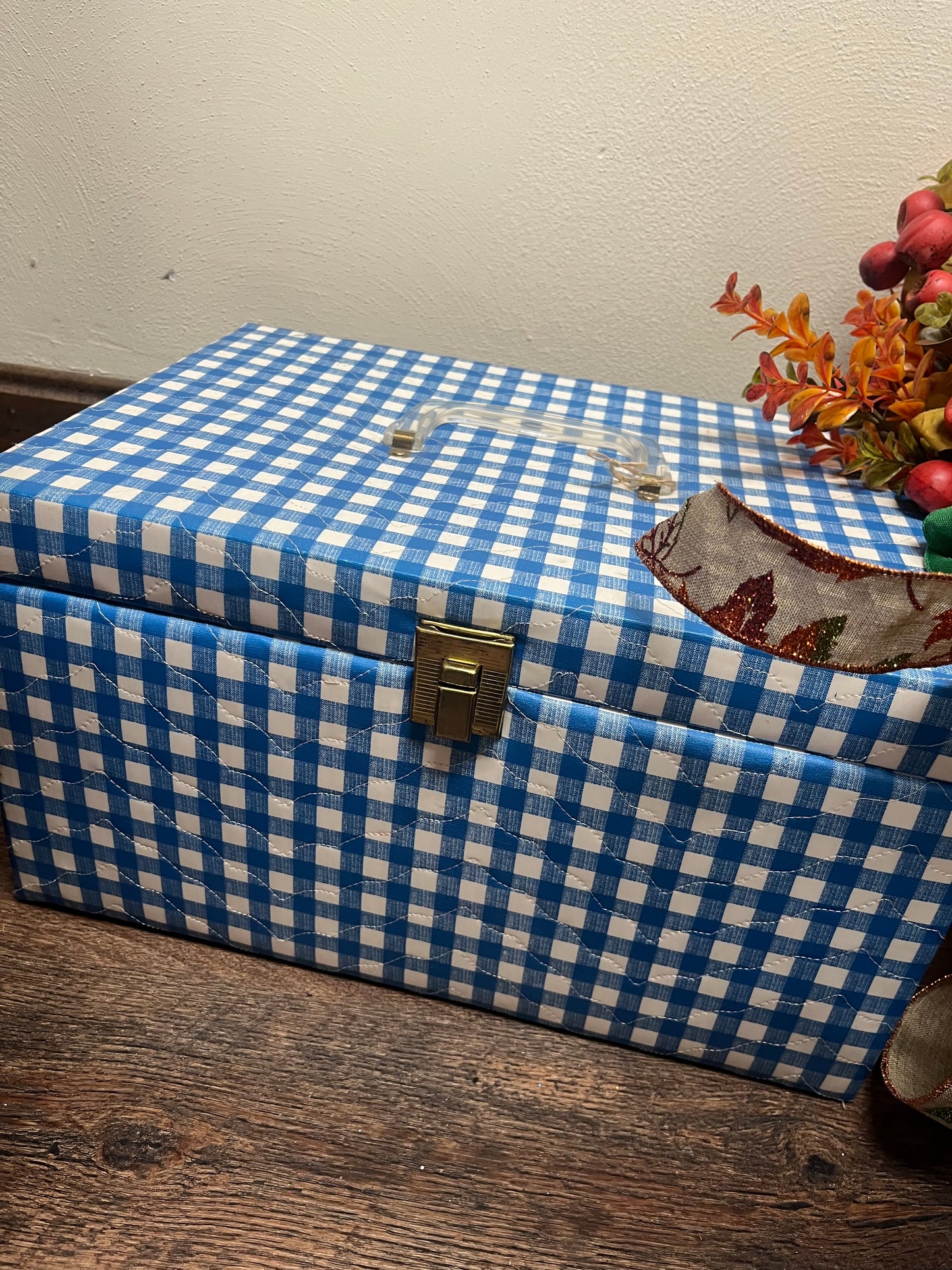 Vintage Blue gingham box