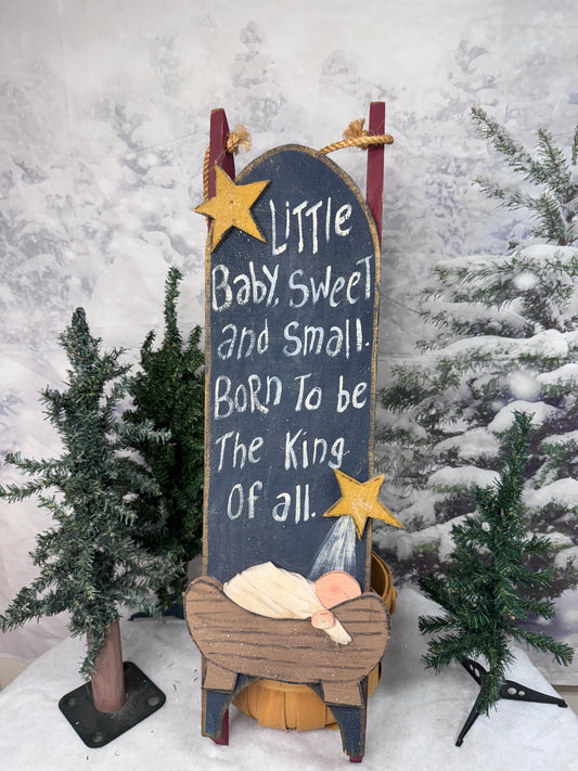 Wood Sled with Wording