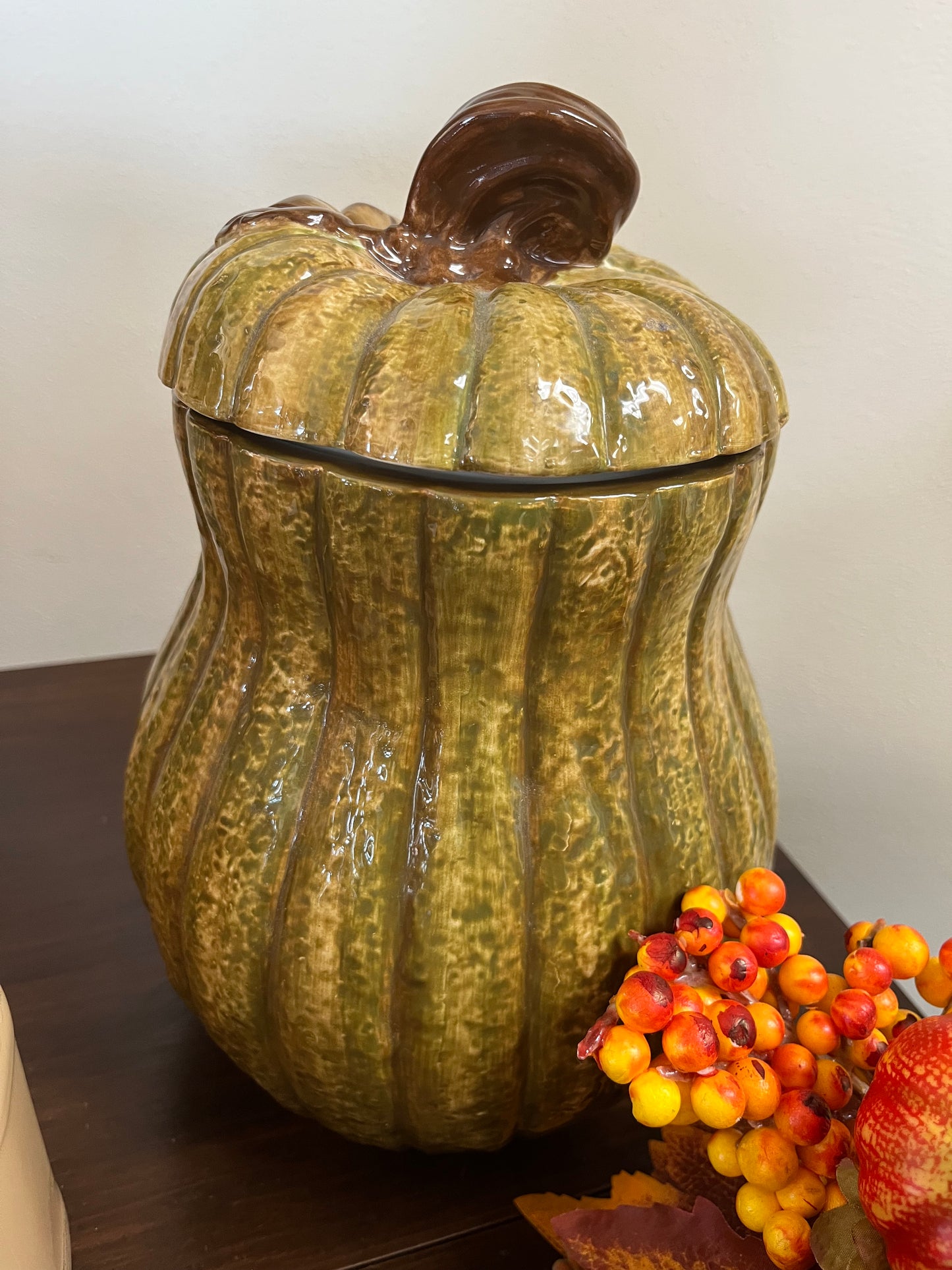 Vintage gourd cookie jar
