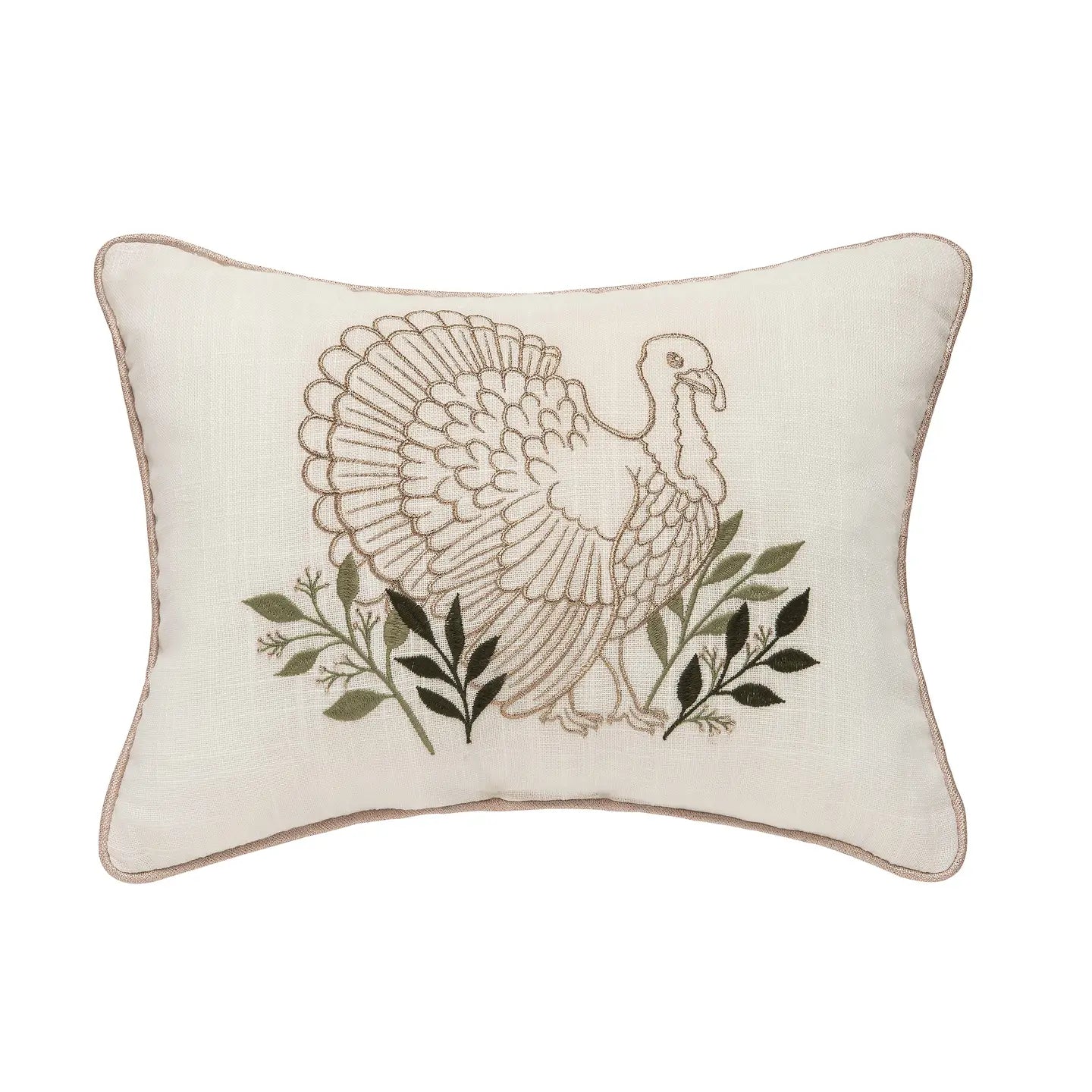 Fall/Harvest Botanical Turkey Throw Pillow