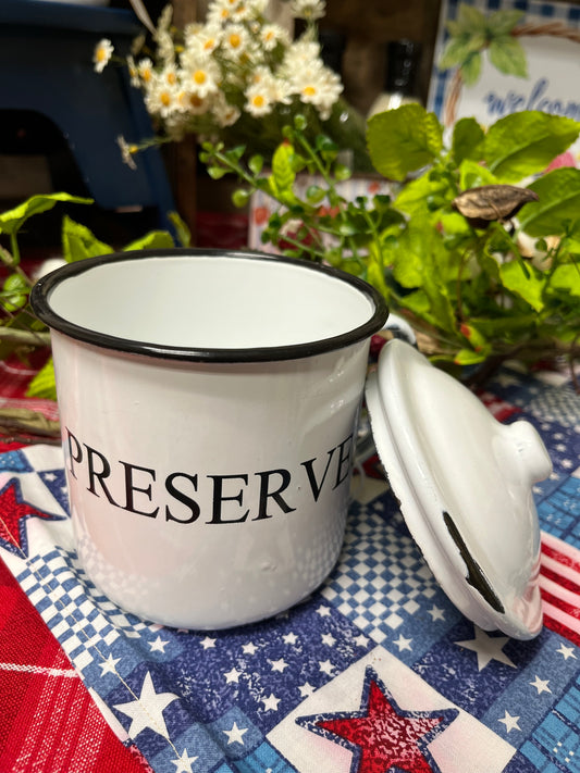 Vintage look enamel Preserves