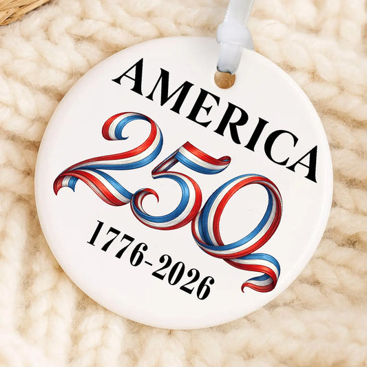 Patriotic Red White Blue 250 Anniversary Ornament-
