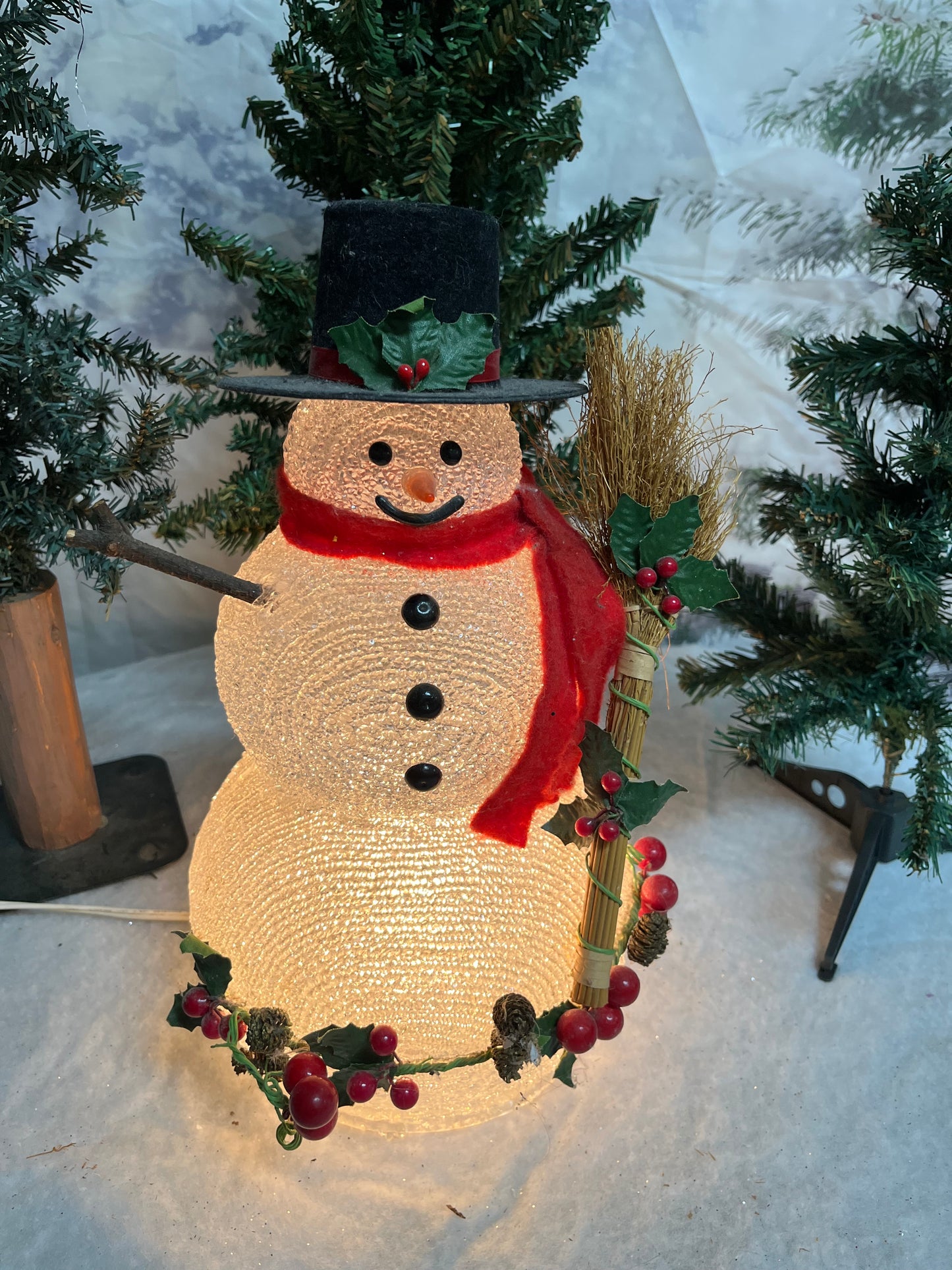 Vintage Crystal look lighted Snowman