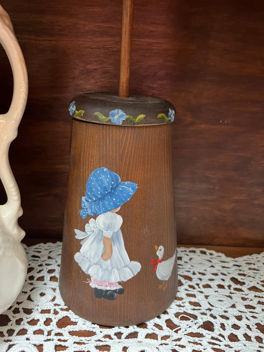 Vintage wood decorative butter churn