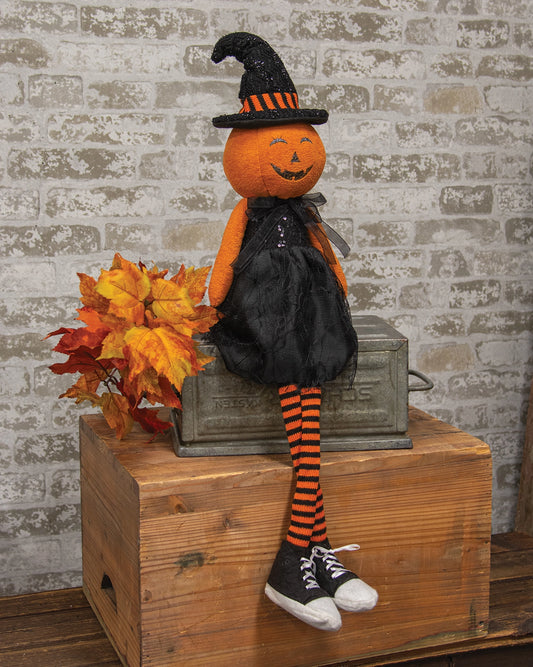Jack O Lantern Witch Dangle Leg Doll
