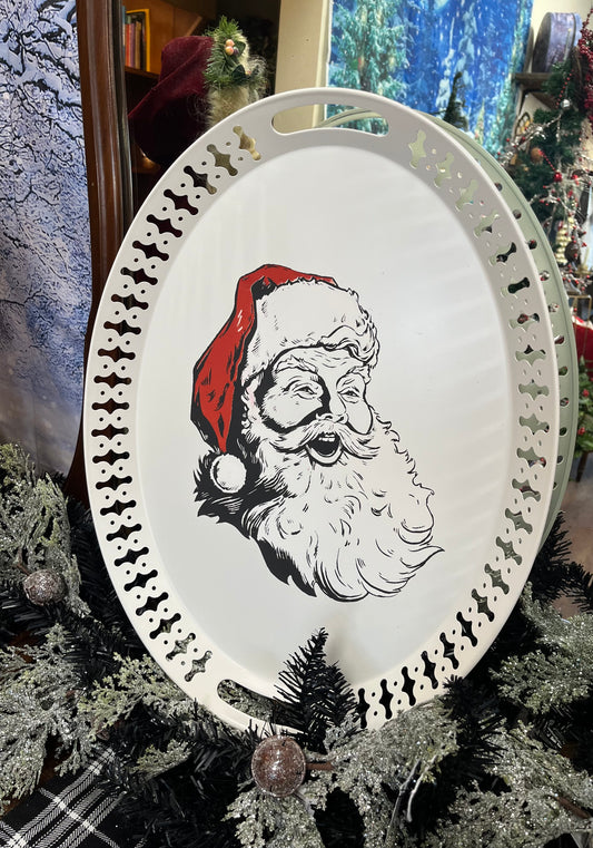 Vintage tin Santa Tray