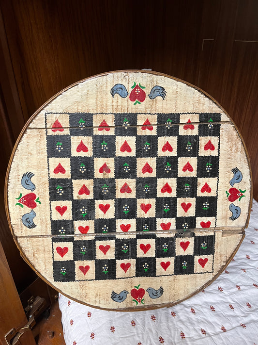 Vintage Shaker Box with game board top