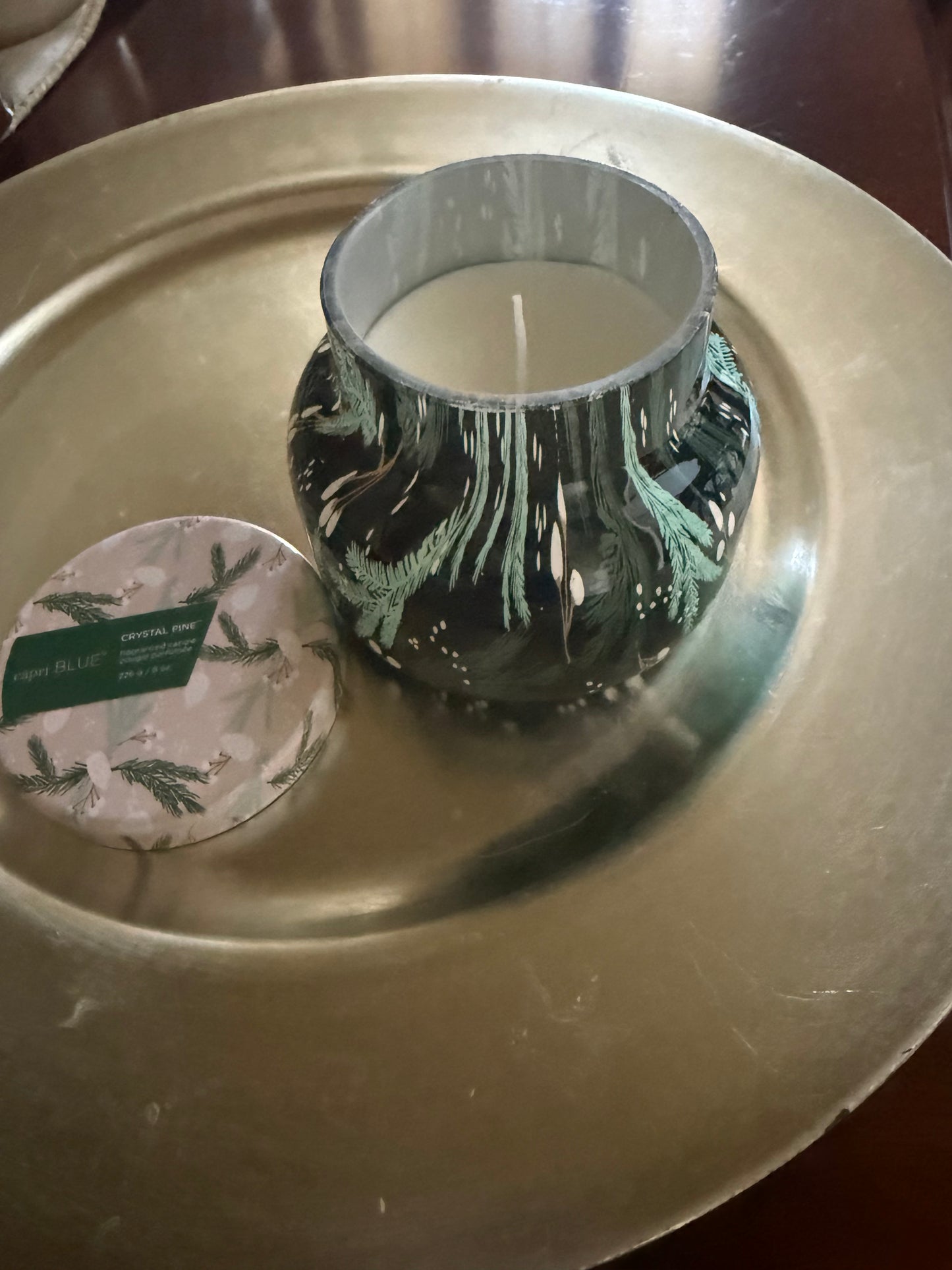 Capri Blue Crystal Pine Holiday Pattern Play Petite Jar 8 oz