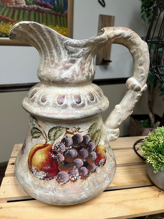 Vintage ceramic Fruit design pitcher