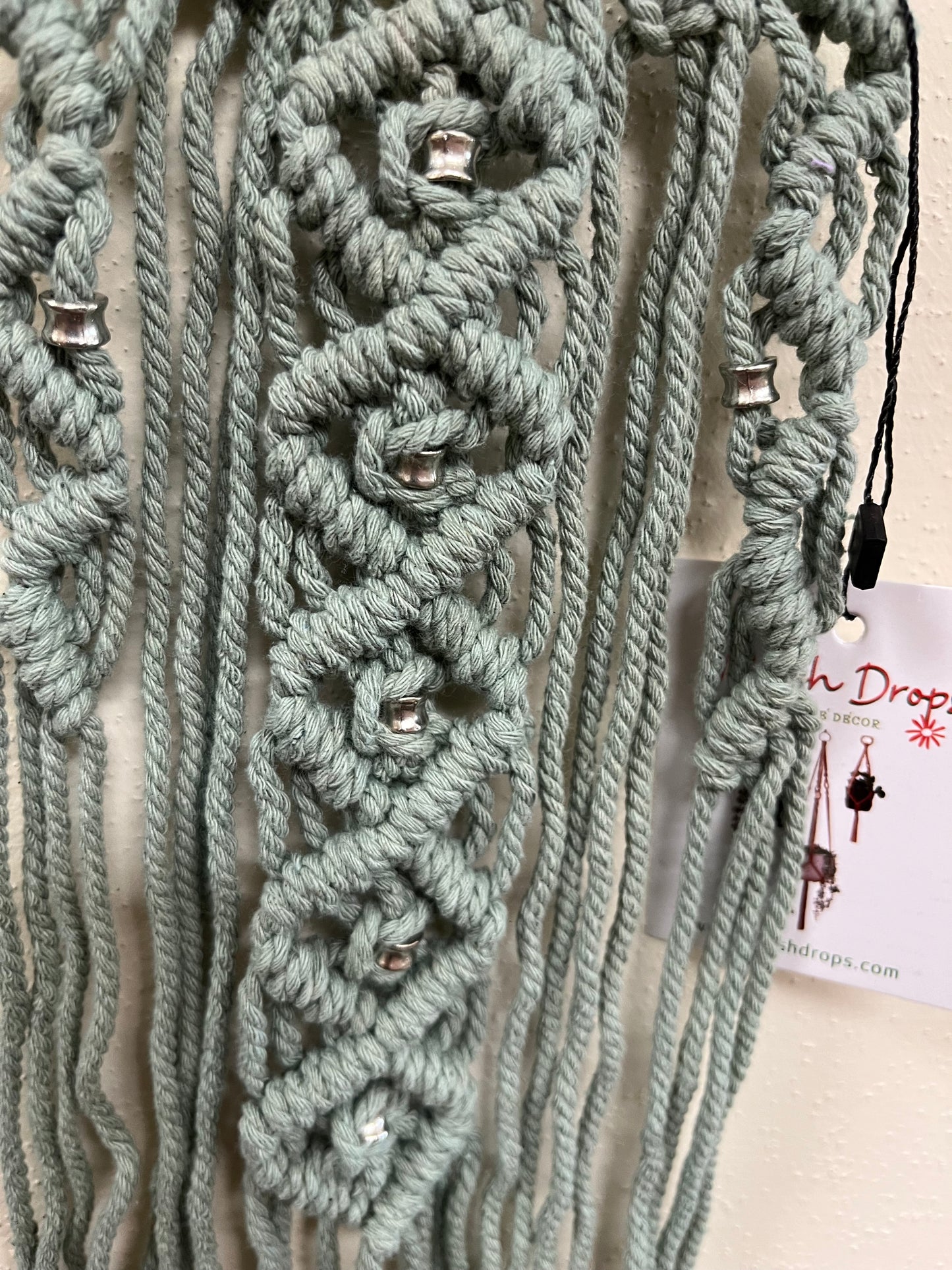 Silver beaded Moon macrame wall hanging