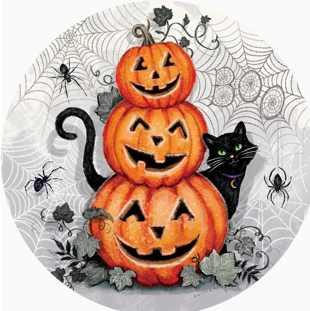 Accent Magnet-Cat and Pumpkins