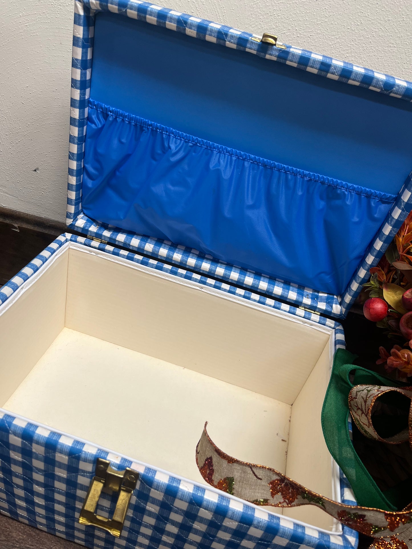 Vintage Blue gingham box