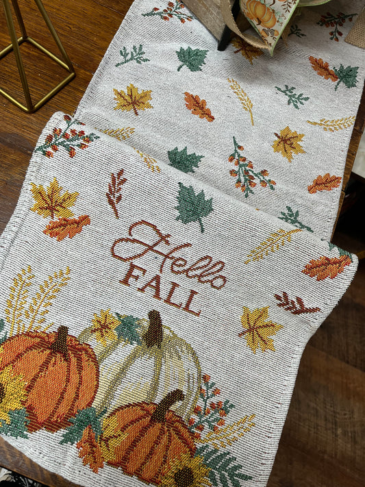 Hello Fall table runner