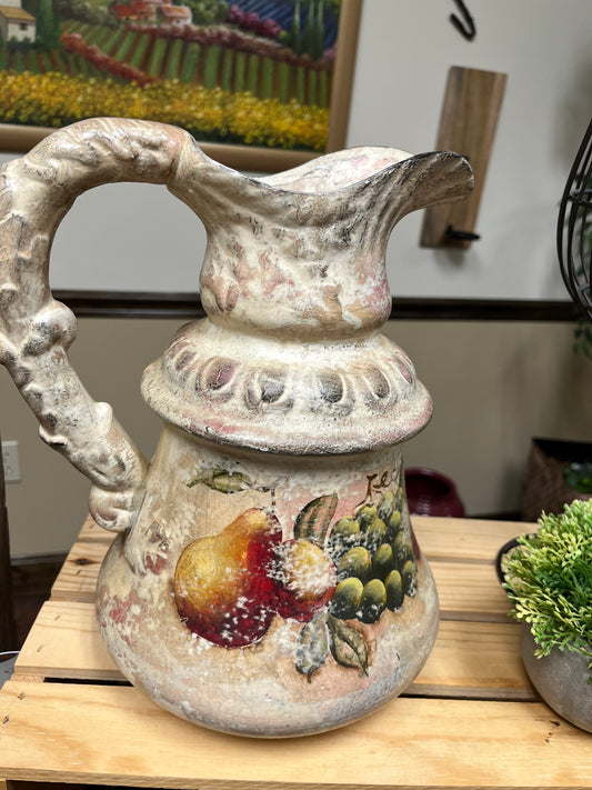 Vintage ceramic Fruit design pitcher