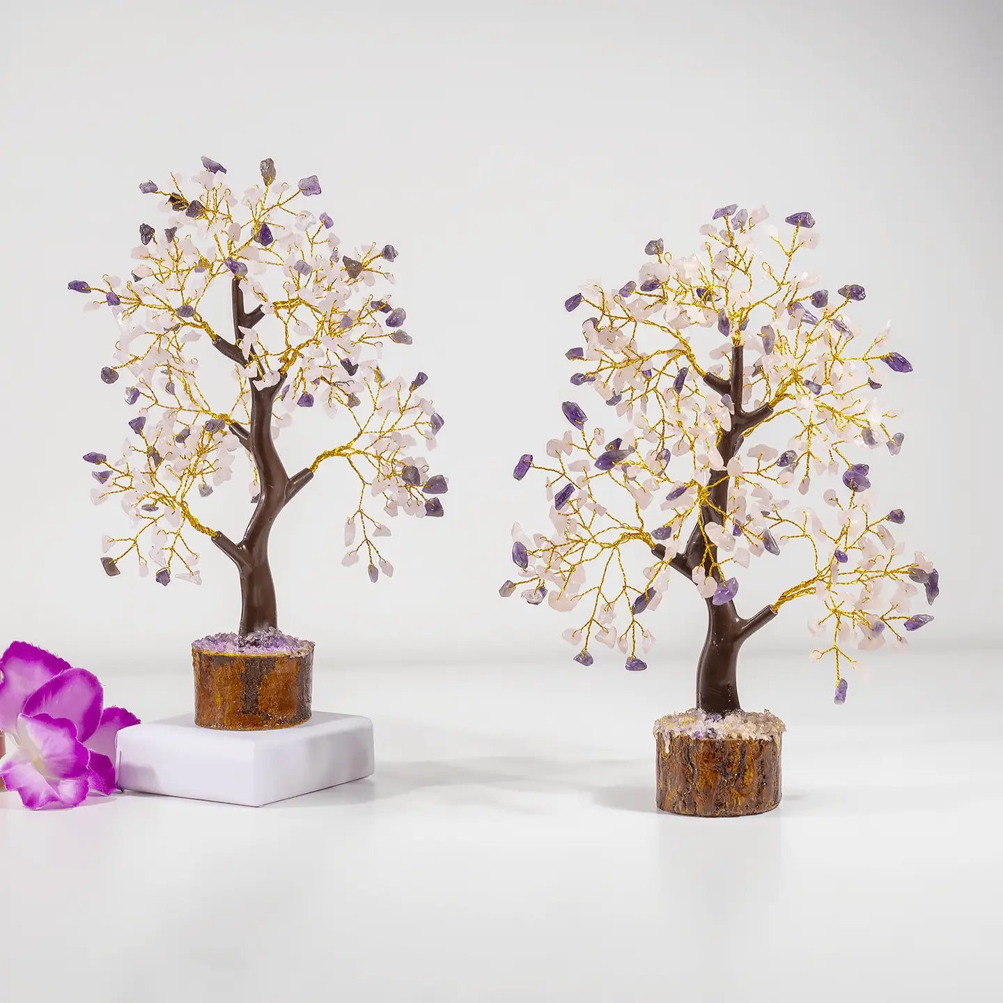 Gemstones Tree | Amethyst Rose Quartz Tree
