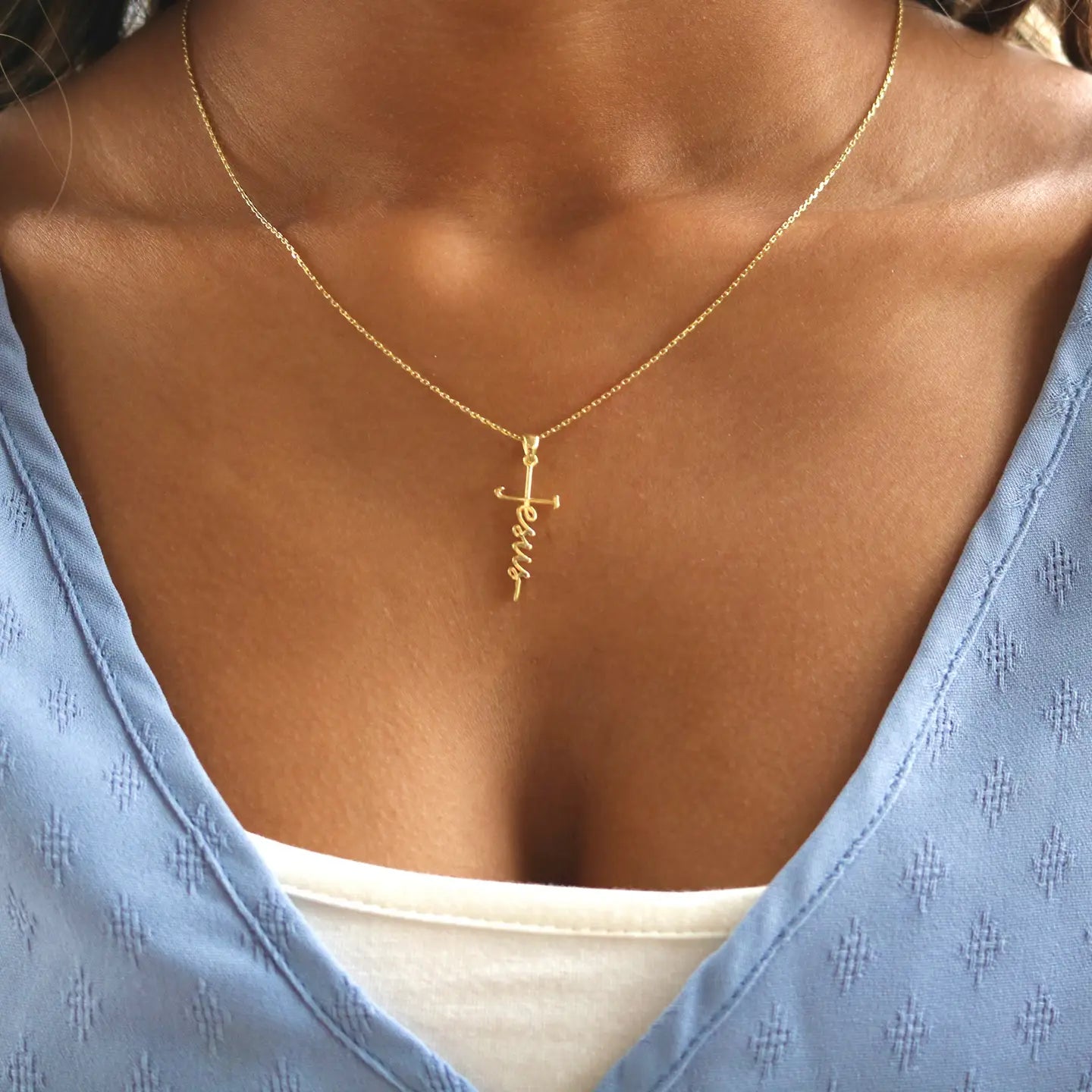 Jesus Cursive Necklace