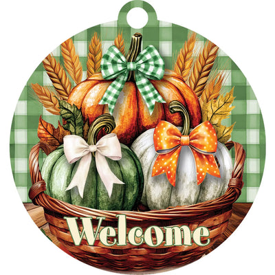 Lg Pumpkin Bows Basket
