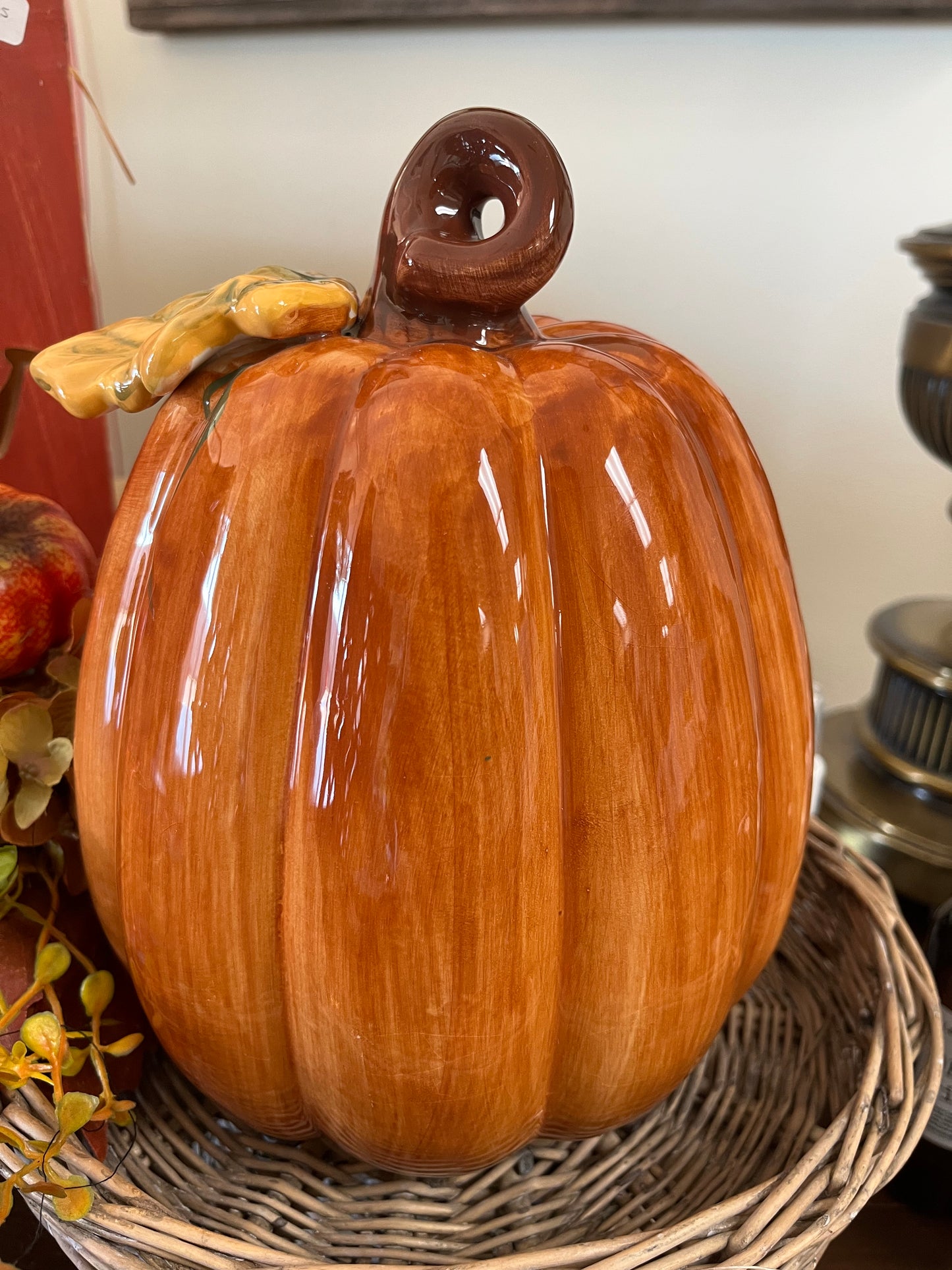 Vintage ceramic pumpkin orange