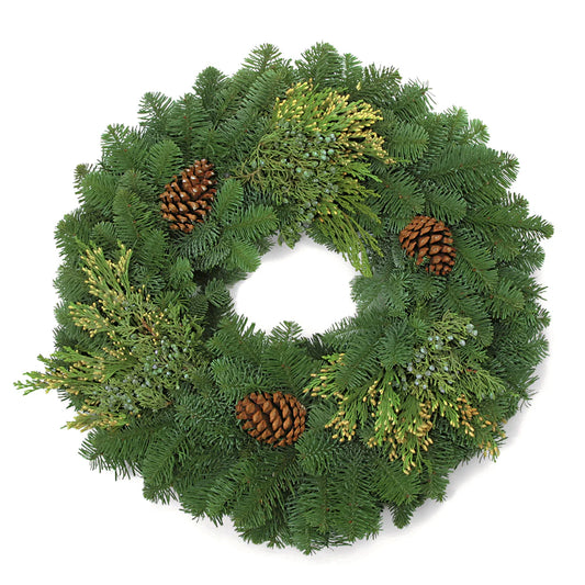 12” fresh Christmas pine wreath