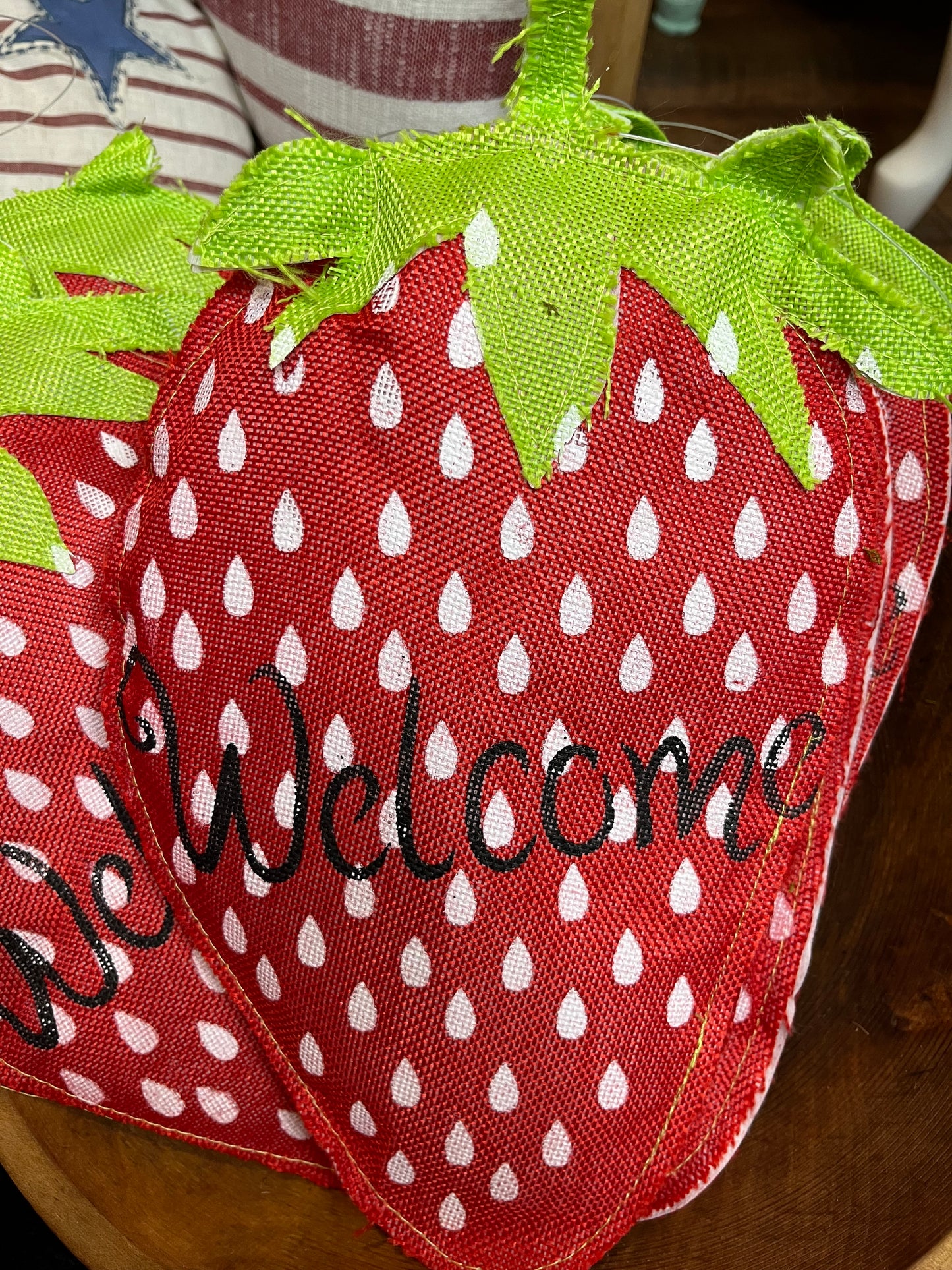 Fabric Welcome Berry