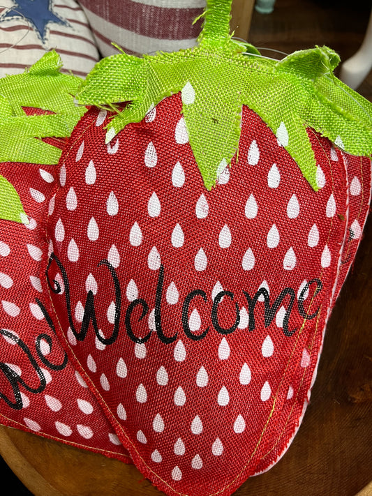 Fabric Welcome Berry