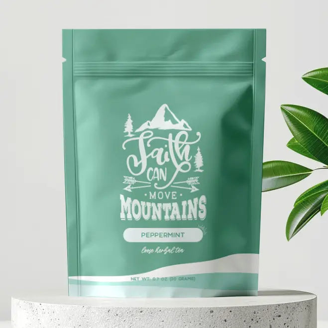 Bible Verse Peppermint Herbal Tea "Faith Can Move Mountains"